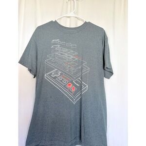 Nintendo T-Shirt NES Controller Exploded View Graphic Heather Grey Large